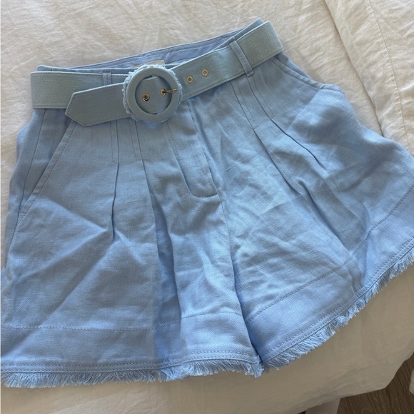 Zimmermann Pants - Zimmermann Light Blue High Waist Women's Shorts